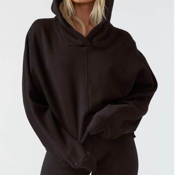 🆕S/M JOAH BROWN BLACK COCOON HOODIE LIGHTWEIGHT SMOOTH MODAL & SPANDEX VERSION - Picture 3 of 8